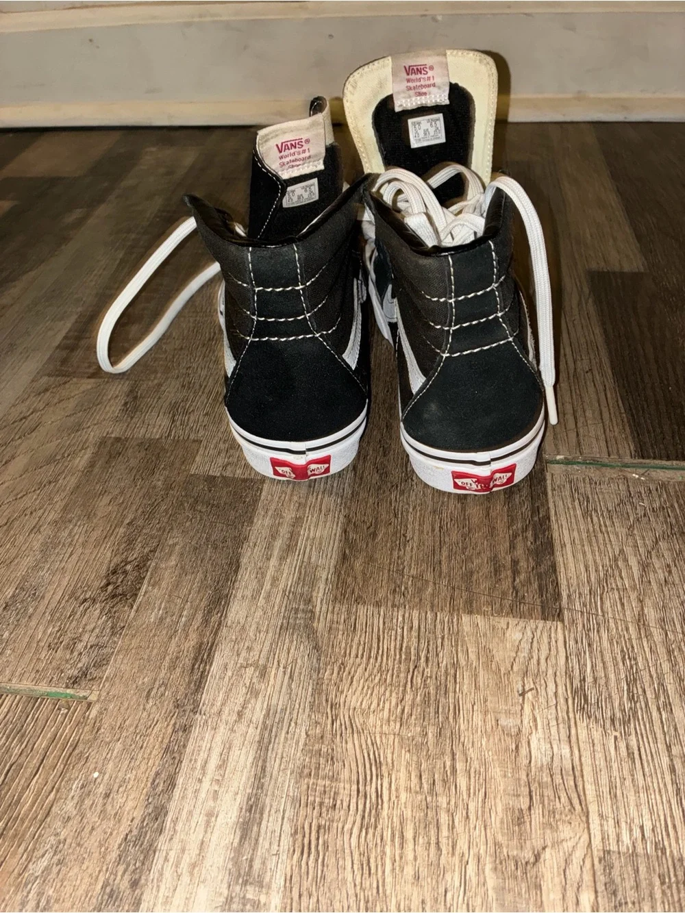 Black High-Top Canvas Sneakers with White Trim